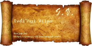 Iványi Vilma névjegykártya